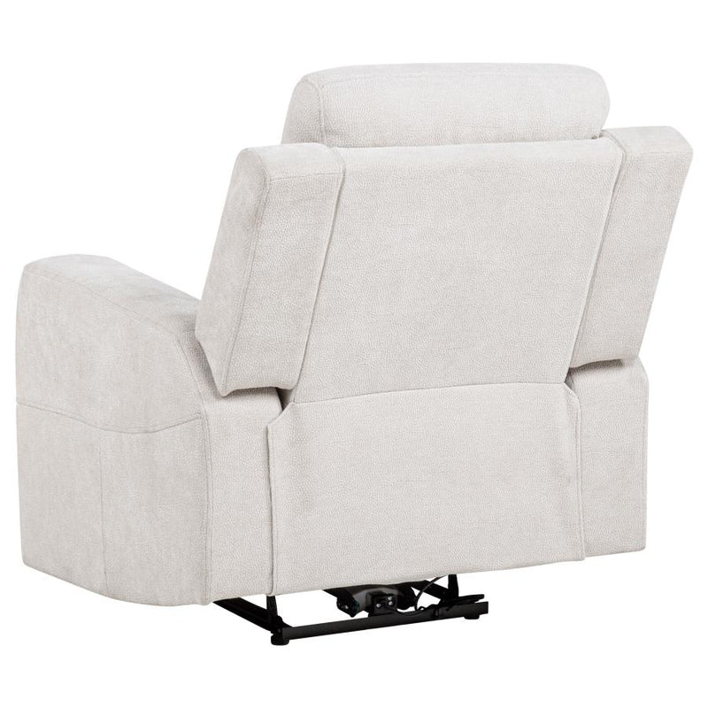 Kennett 3-piece Chenille Power Reclining Sofa Set Ivory-zoom-