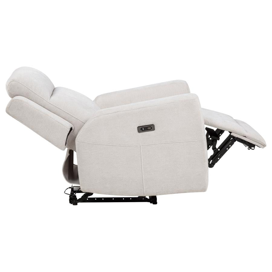 Kennett 3-piece Chenille Power Reclining Sofa Set Ivory-14