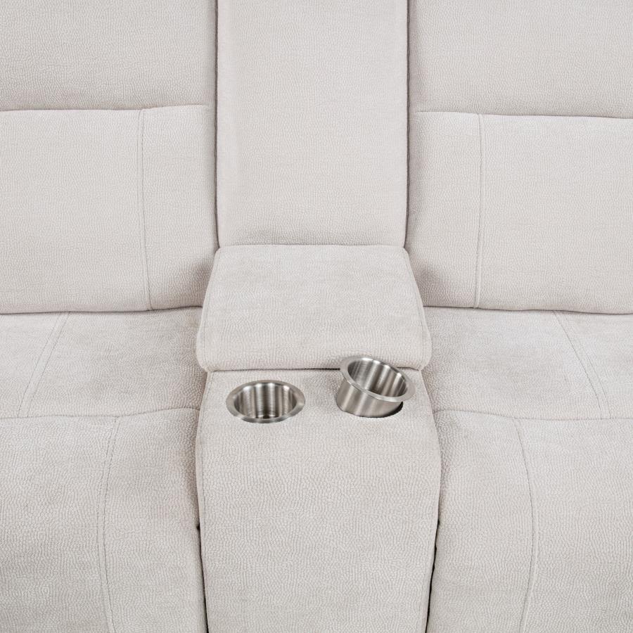 Kennett Chenille Upholstered Power Reclining Loveseat Ivory-zoom-9