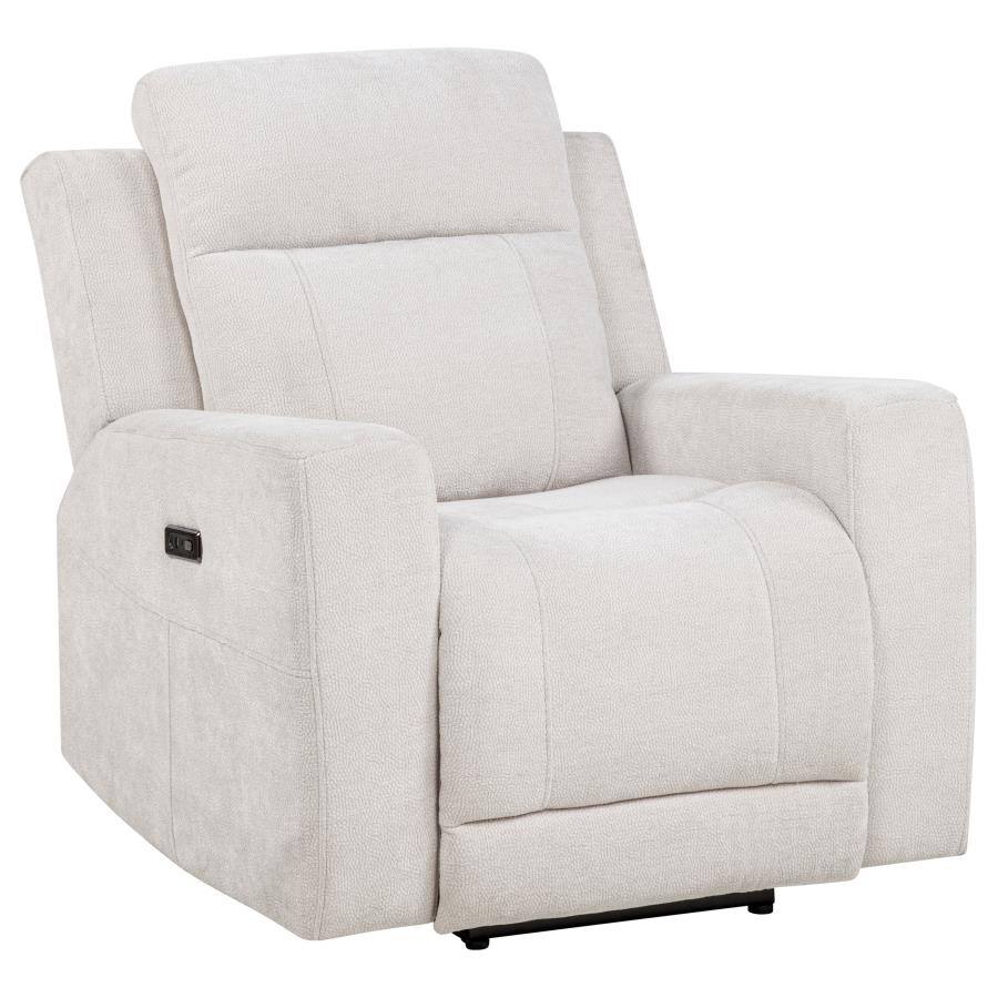 Kennett Chenille Upholstered Power Recliner Chair Ivory-zoom-4