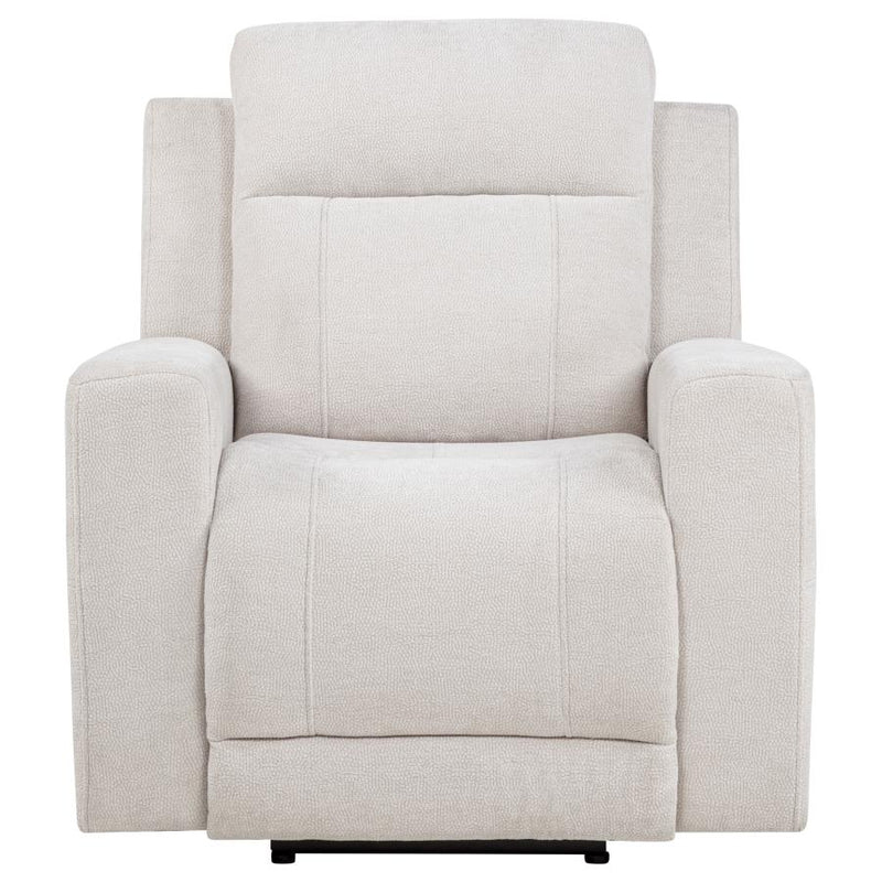 Kennett Chenille Upholstered Power Recliner Chair Ivory-zoom-