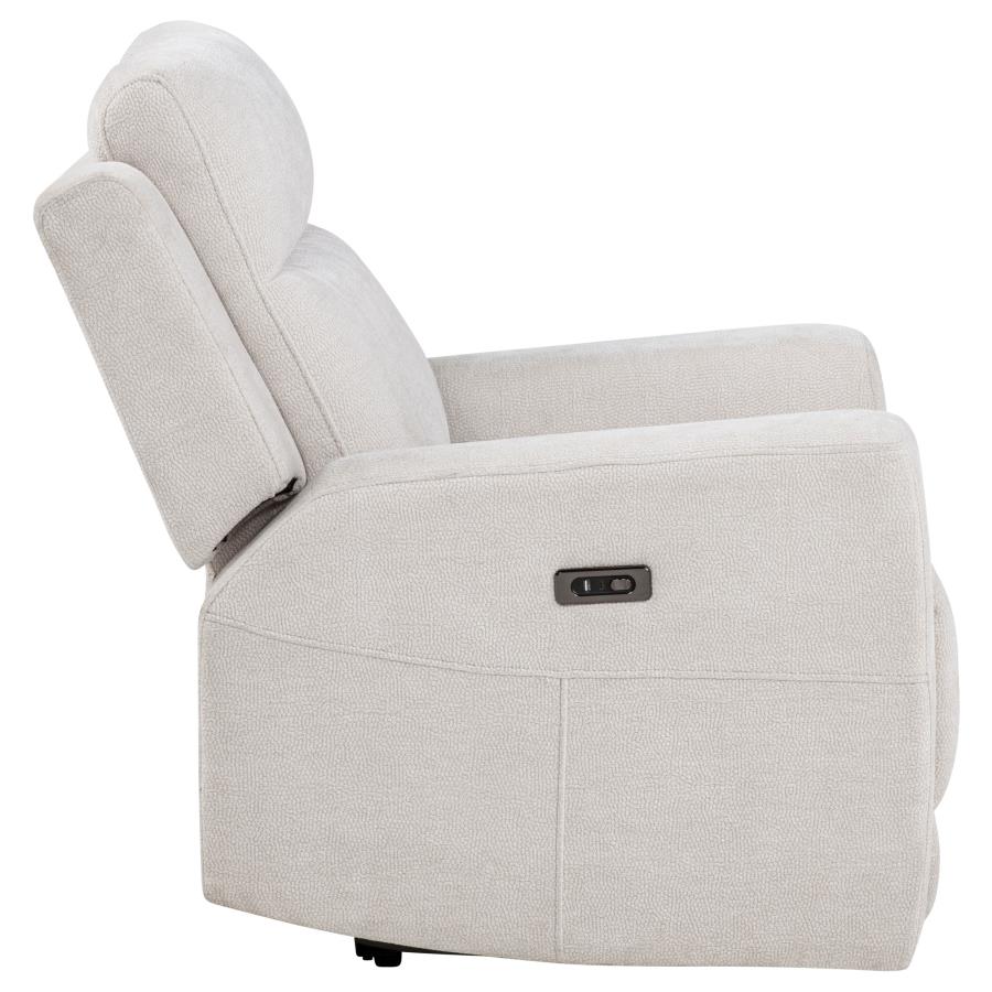 Kennett Chenille Upholstered Power Recliner Chair Ivory-zoom-7