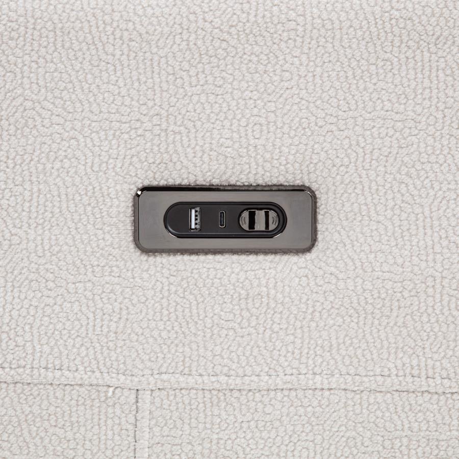 Kennett Chenille Upholstered Power Recliner Chair Ivory-zoom-9