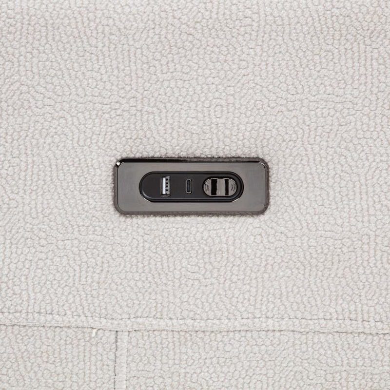 Kennett Chenille Upholstered Power Recliner Chair Ivory-zoom-