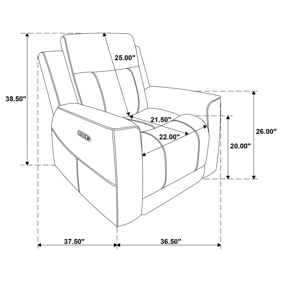 Kennett Chenille Upholstered Power Recliner Chair Ivory-11