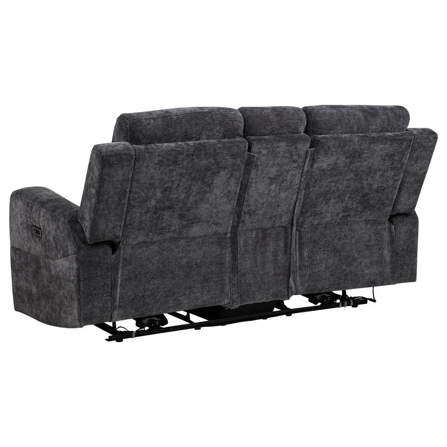 Kennett 2-piece Chenille Power Reclining Sofa Set Dark Grey-zoom-11