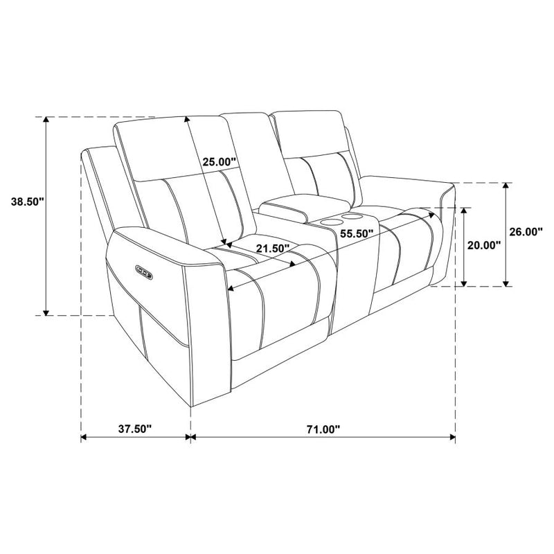 Kennett 2-piece Chenille Power Reclining Sofa Set Dark Grey-zoom-