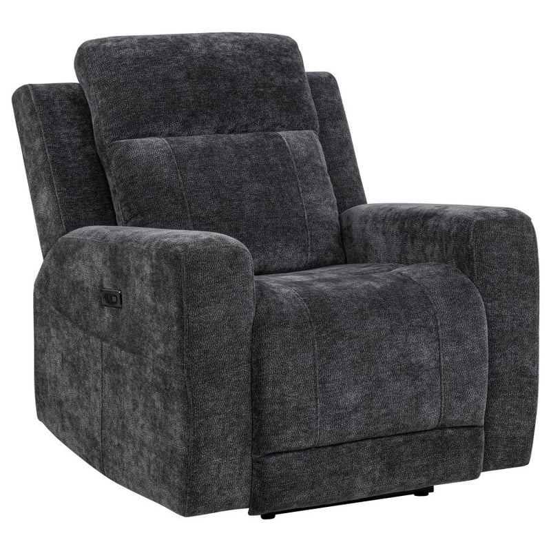 Kennett 3-piece Chenille Power Reclining Sofa Set Dark Grey-zoom-