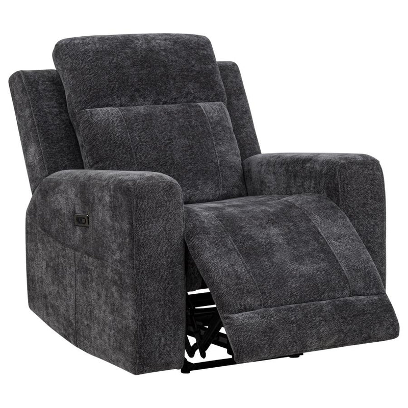 Kennett 3-piece Chenille Power Reclining Sofa Set Dark Grey-zoom-