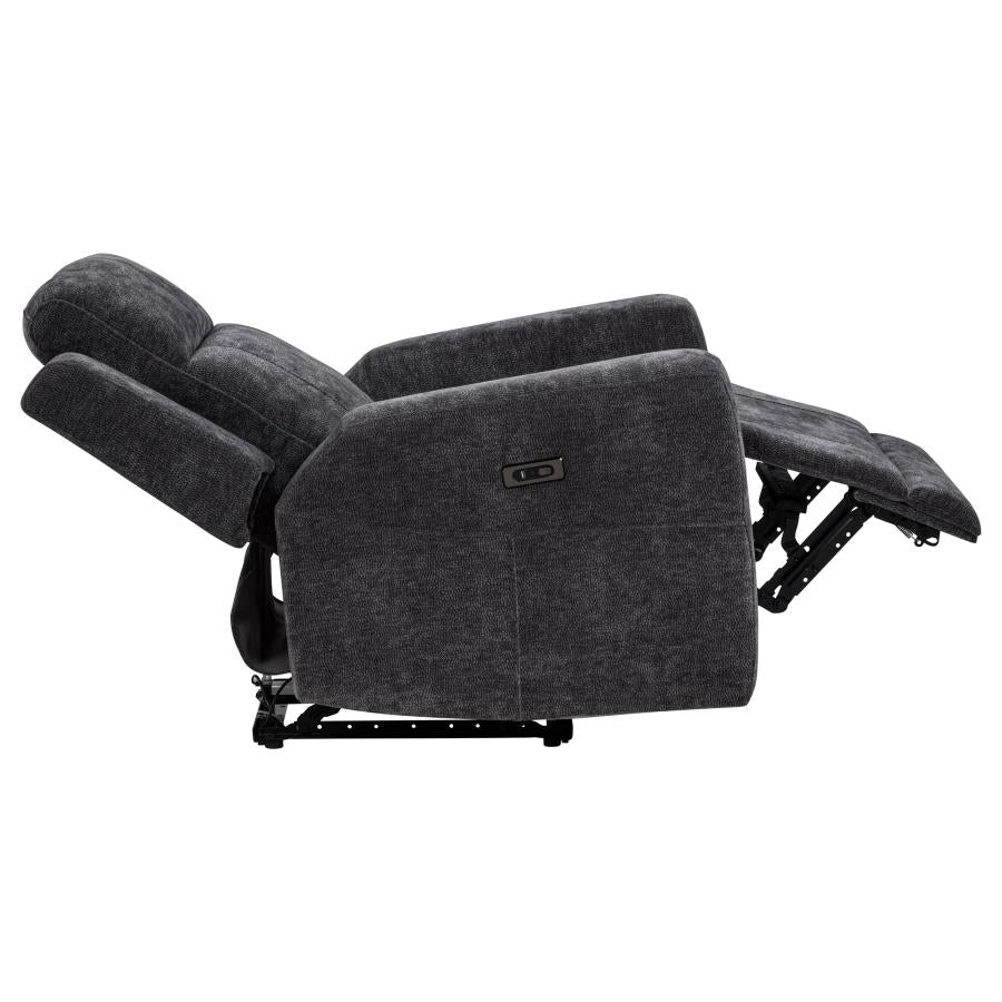 Kennett 3-piece Chenille Power Reclining Sofa Set Dark Grey-14
