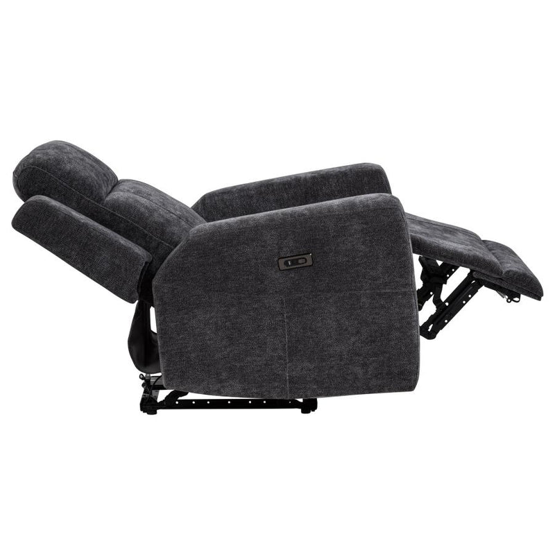 Kennett 3-piece Chenille Power Reclining Sofa Set Dark Grey-zoom-