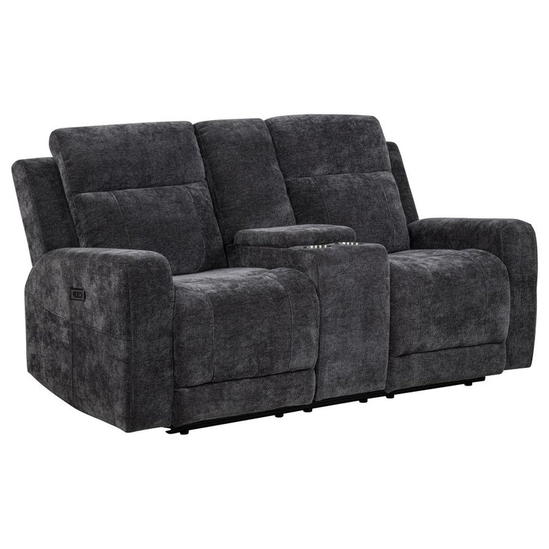 Kennett Chenille Upholstered Power Reclining Loveseat Grey-zoom-