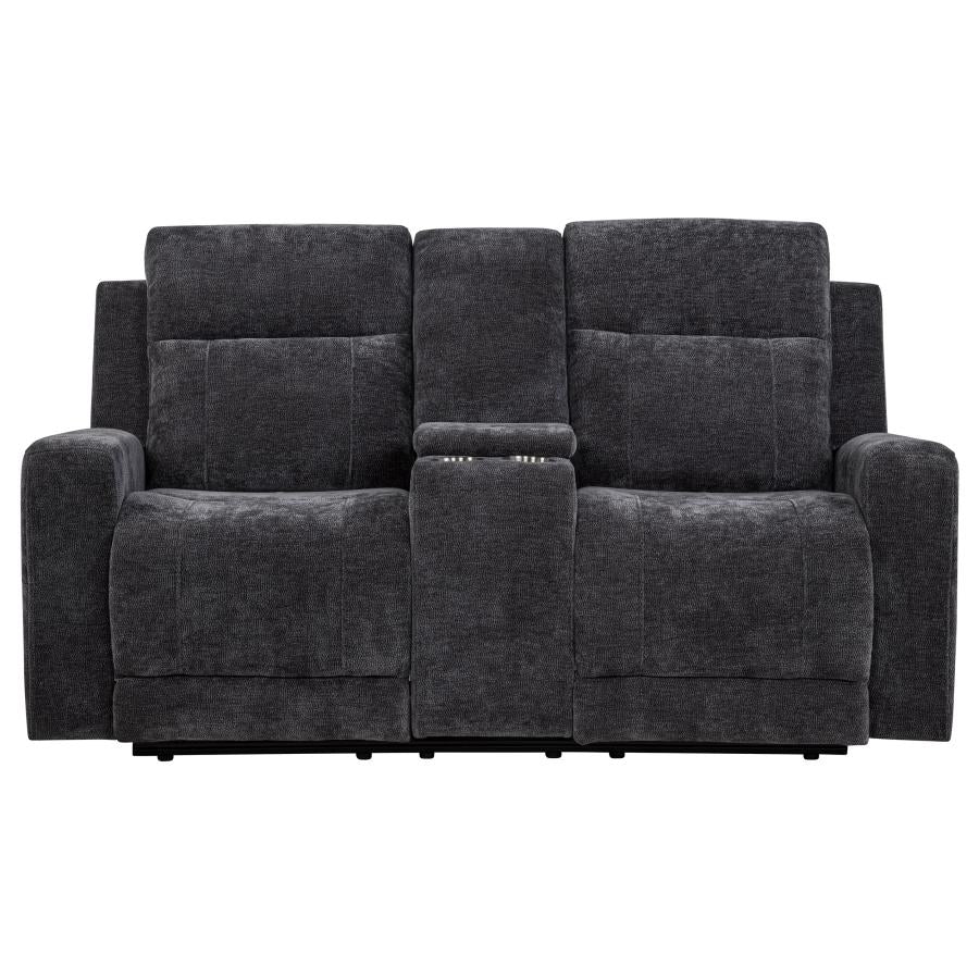 Kennett Chenille Upholstered Power Reclining Loveseat Grey-5