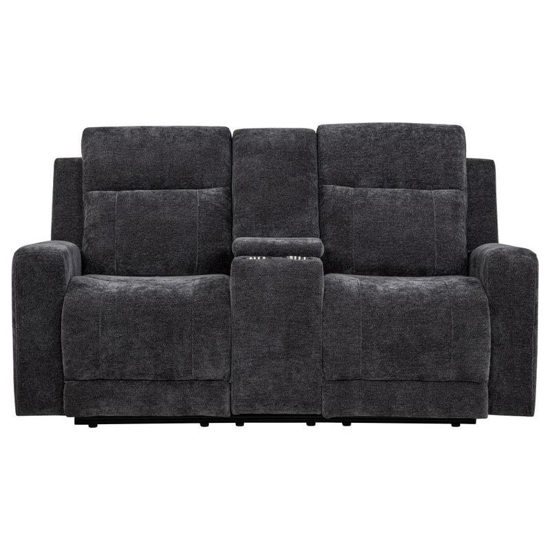 Kennett Chenille Upholstered Power Reclining Loveseat Grey-zoom-