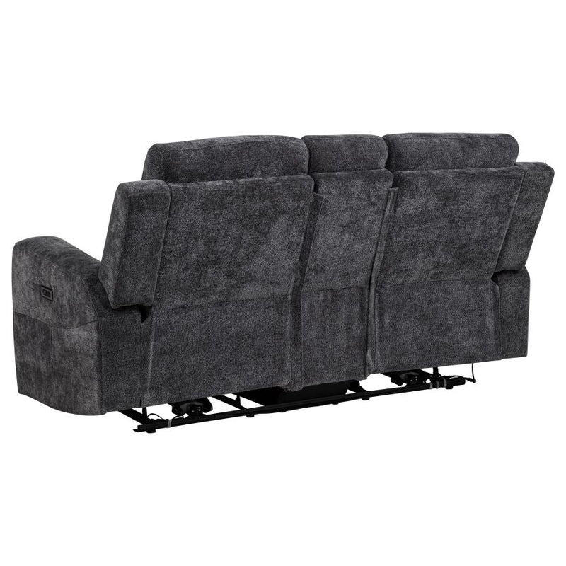 Kennett Chenille Upholstered Power Reclining Loveseat Grey-zoom-