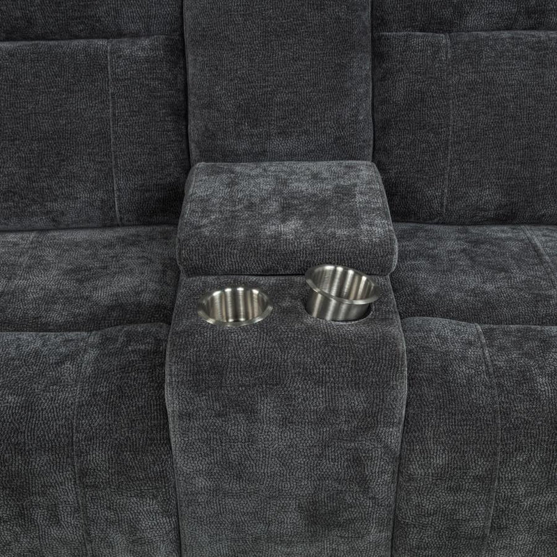 Kennett Chenille Upholstered Power Reclining Loveseat Grey-zoom-