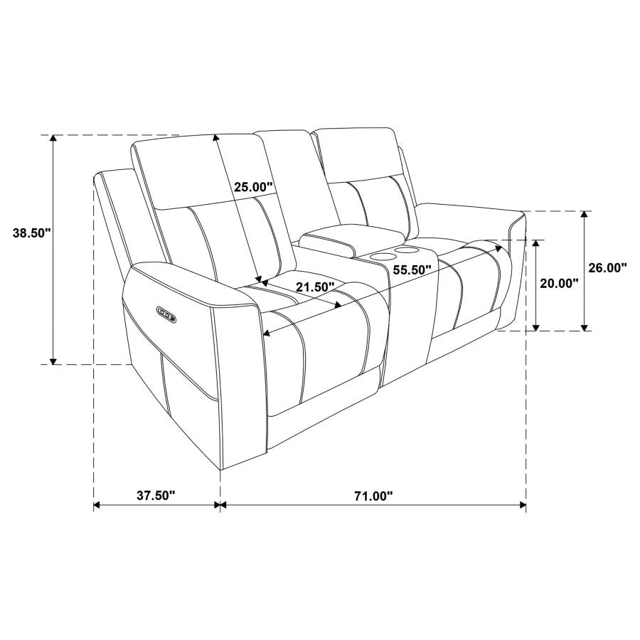 Kennett Chenille Upholstered Power Reclining Loveseat Grey-13