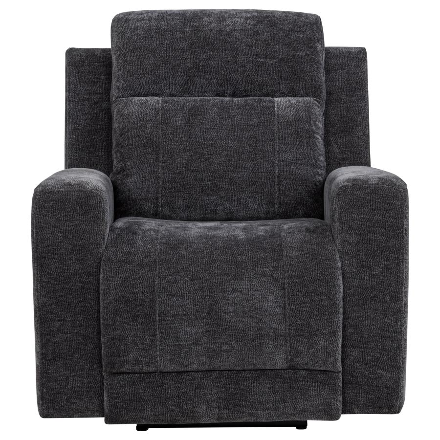 Kennett Chenille Upholstered Power Recliner Chair Dark Grey-zoom-5