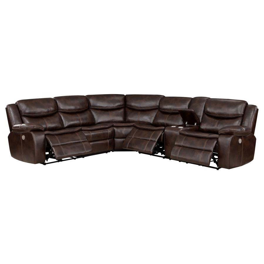 Sycamore Upholstered Power Reclining Sectional Sofa Brown-zoom-5
