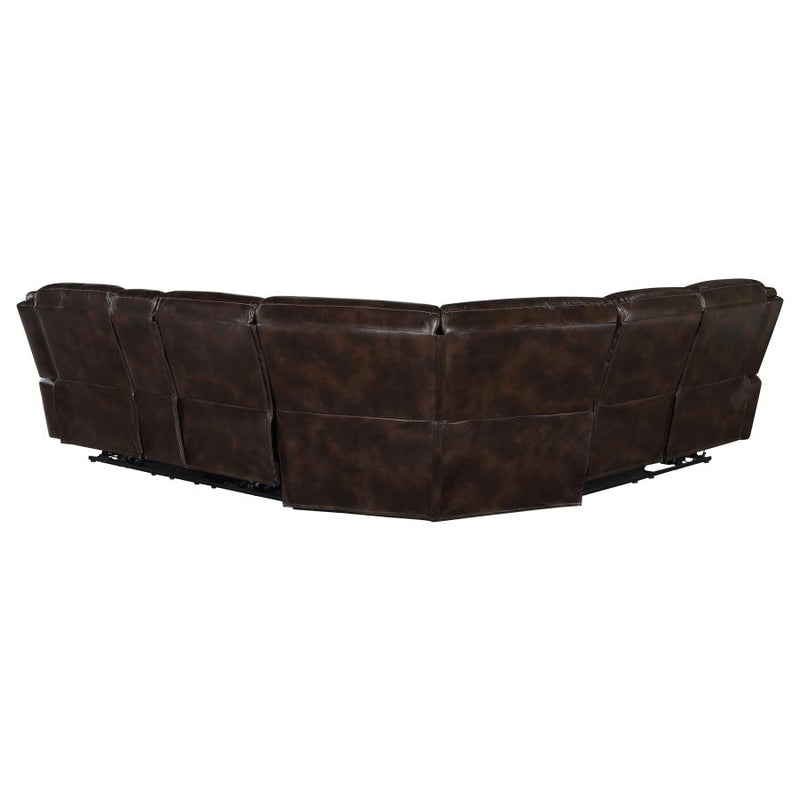 Sycamore Upholstered Power Reclining Sectional Sofa Brown-zoom-