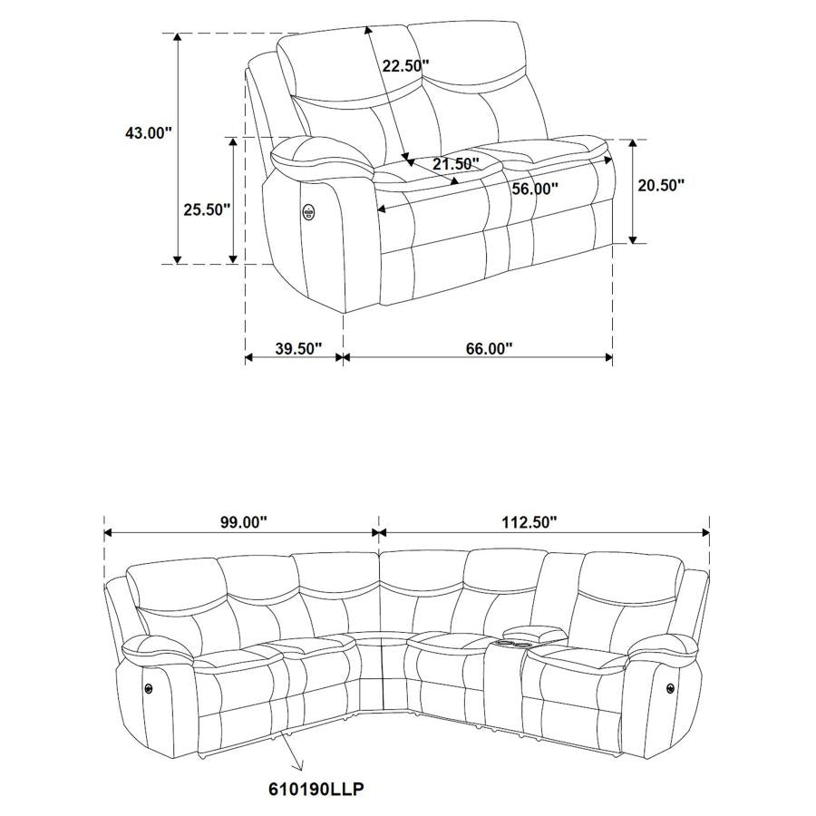 Sycamore Upholstered Power Reclining Sectional Sofa Brown-zoom-12