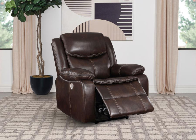 Sycamore Upholstered Power Recliner Chair Dark Brown-zoom-