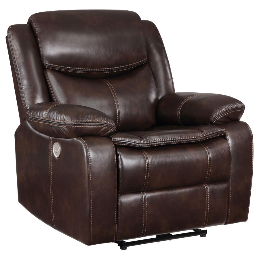 Sycamore Upholstered Power Recliner Chair Dark Brown-1