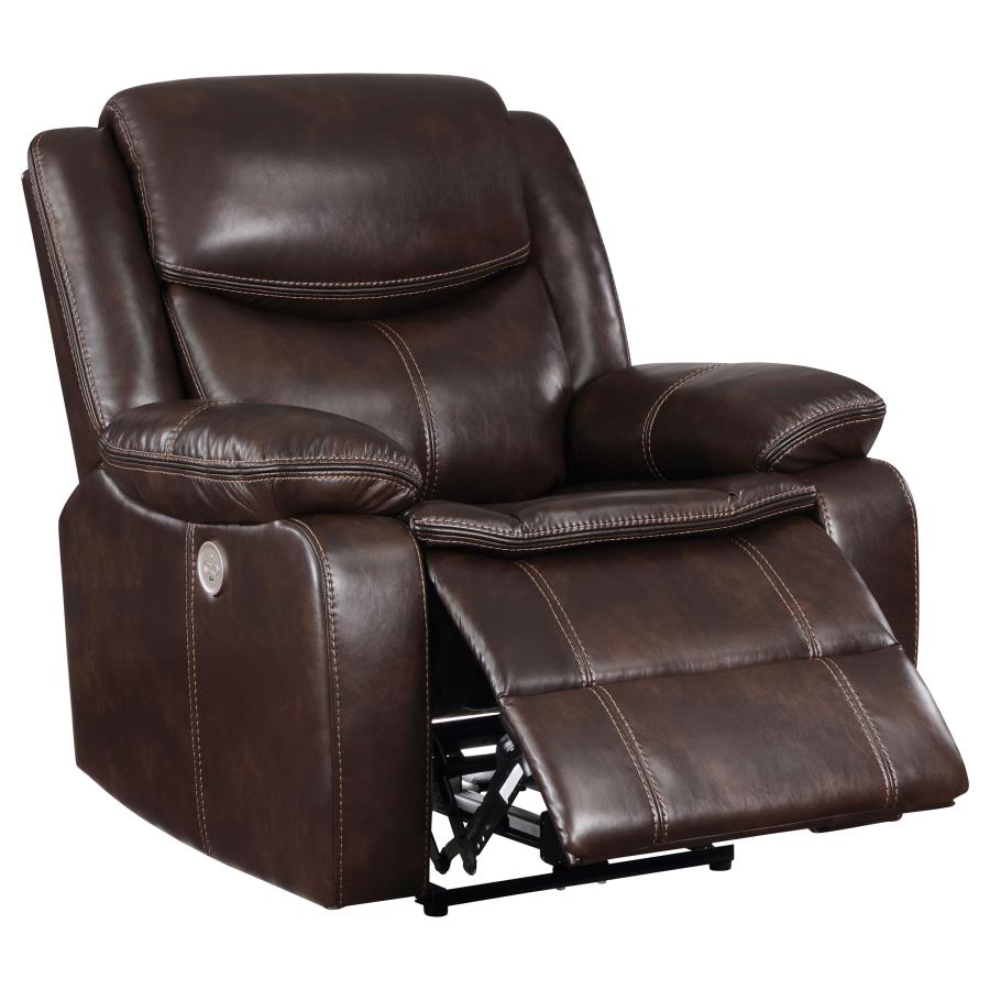 Sycamore Upholstered Power Recliner Chair Dark Brown-zoom-4