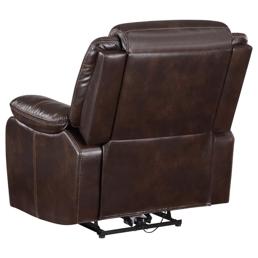 Sycamore Upholstered Power Recliner Chair Dark Brown-6