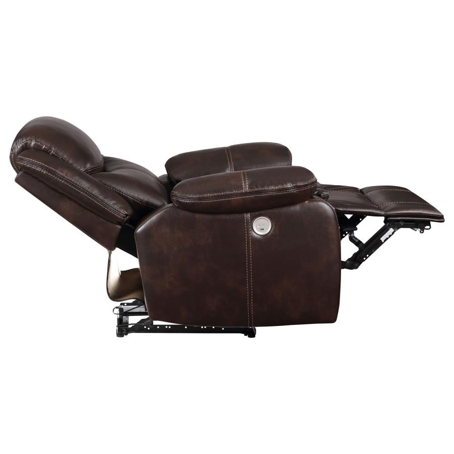 Sycamore Upholstered Power Recliner Chair Dark Brown-7