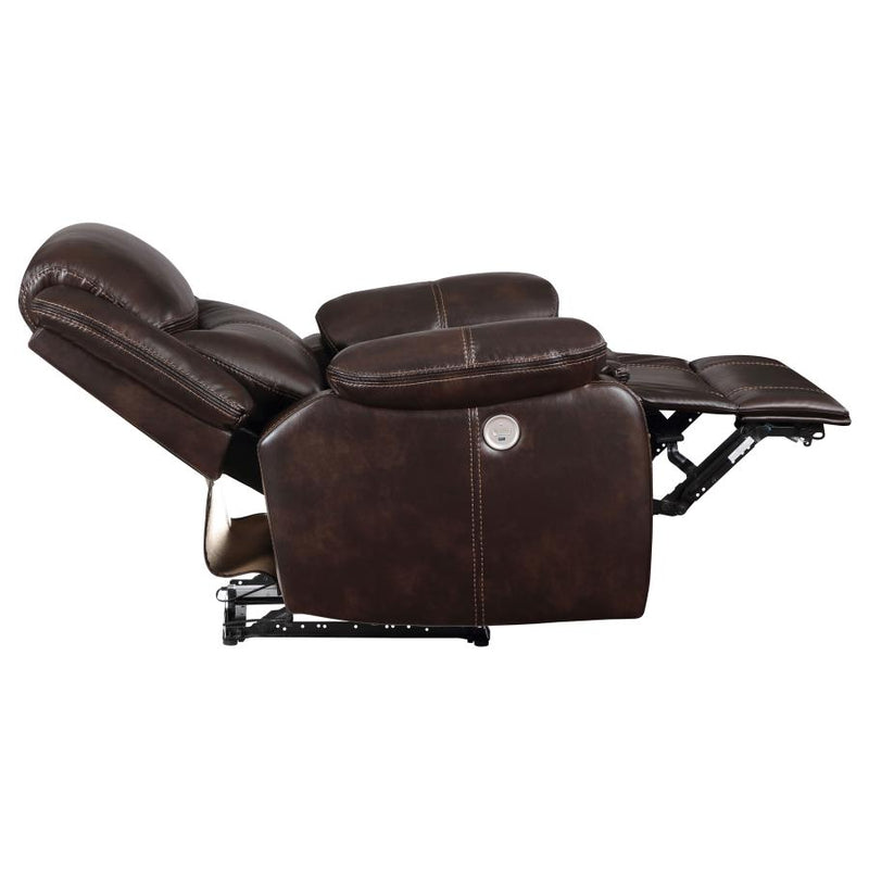 Sycamore Upholstered Power Recliner Chair Dark Brown-zoom-