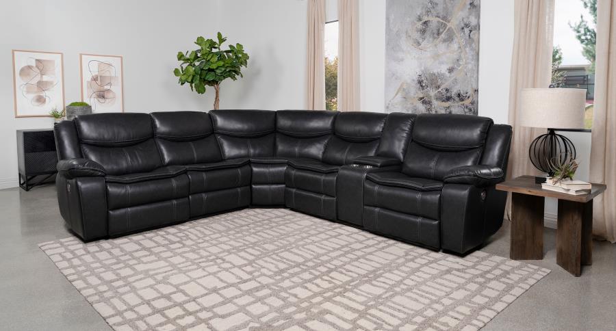 Sycamore Upholstered Power Reclining Sectional Sofa Grey-zoom-2