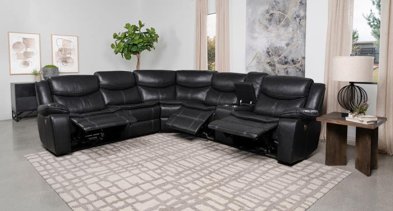Sycamore Upholstered Power Reclining Sectional Sofa Grey-zoom-
