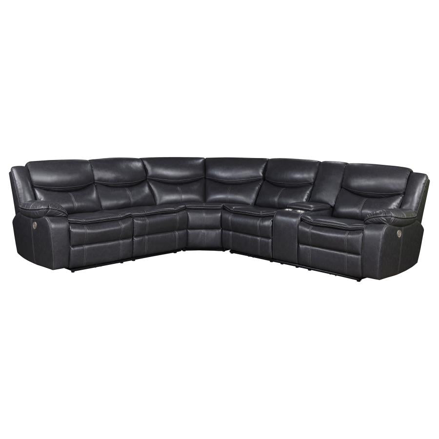 Sycamore Upholstered Power Reclining Sectional Sofa Grey-zoom-1