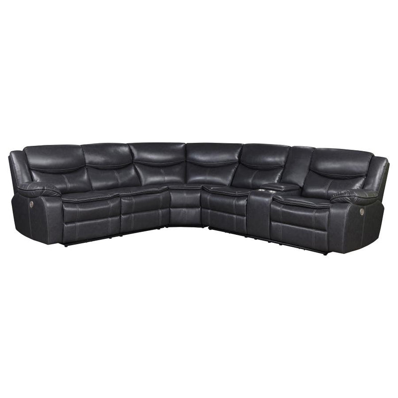 Sycamore Upholstered Power Reclining Sectional Sofa Grey-zoom-