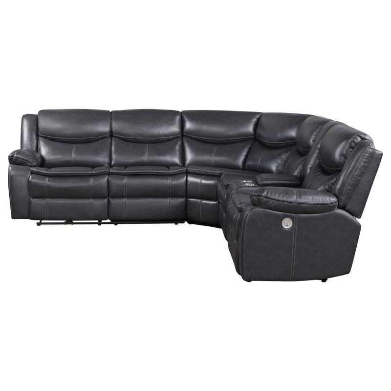 Sycamore Upholstered Power Reclining Sectional Sofa Grey-zoom-