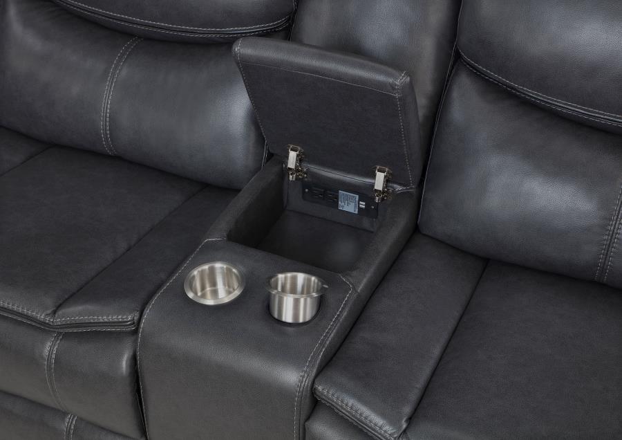Sycamore Upholstered Power Reclining Sectional Sofa Grey-7