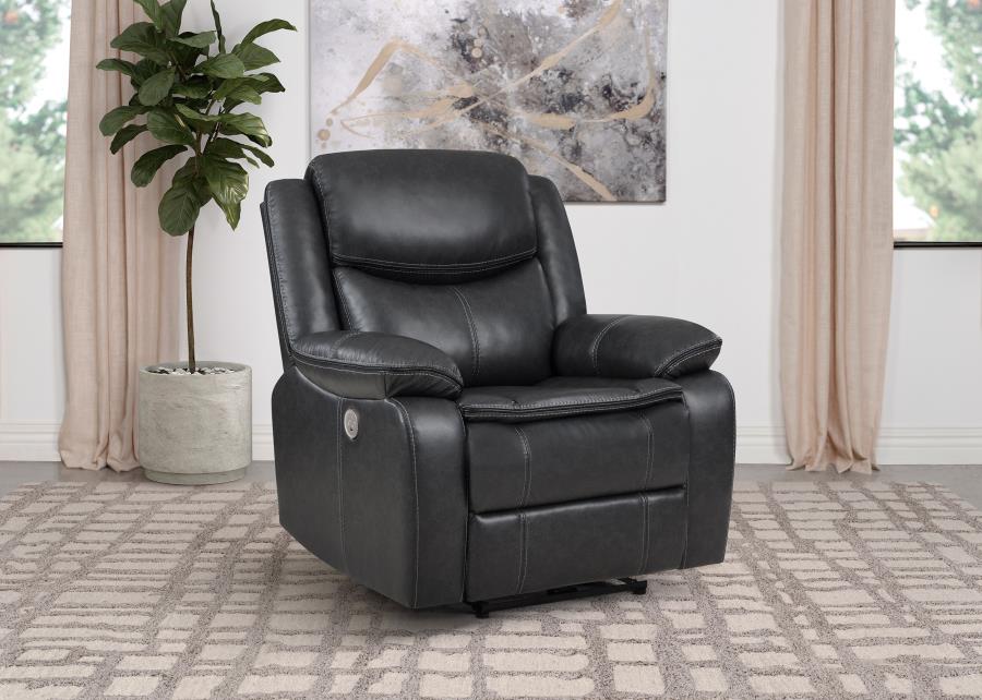 Sycamore Upholstered Power Recliner Chair Dark Grey-2