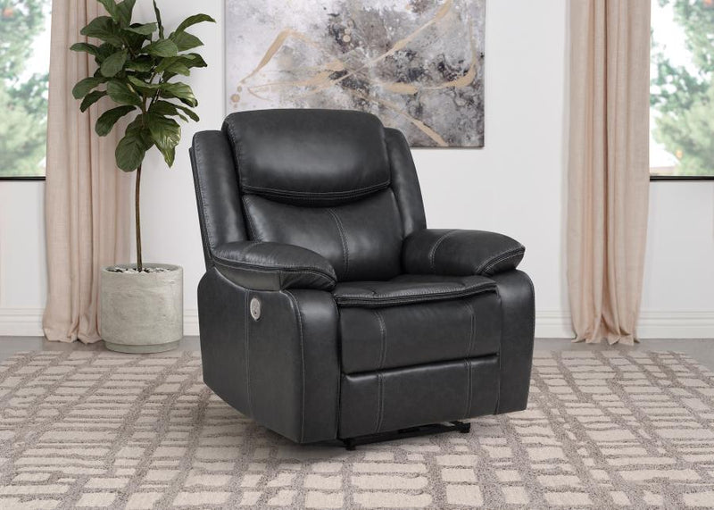 Sycamore Upholstered Power Recliner Chair Dark Grey-zoom-