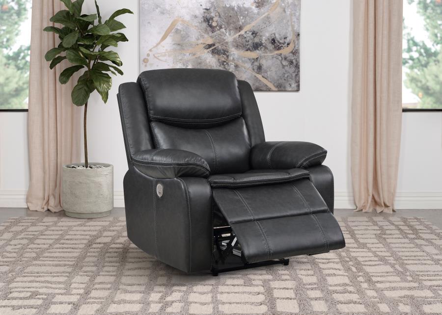 Sycamore Upholstered Power Recliner Chair Dark Grey-3