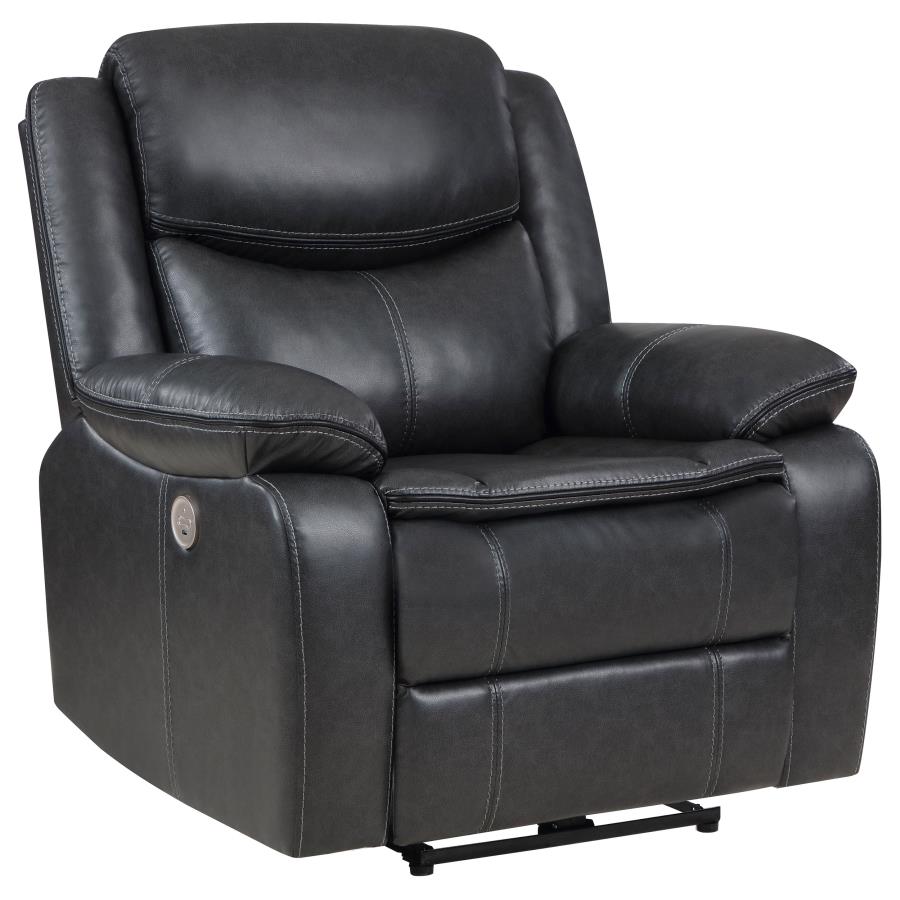 Sycamore Upholstered Power Recliner Chair Dark Grey-zoom-1