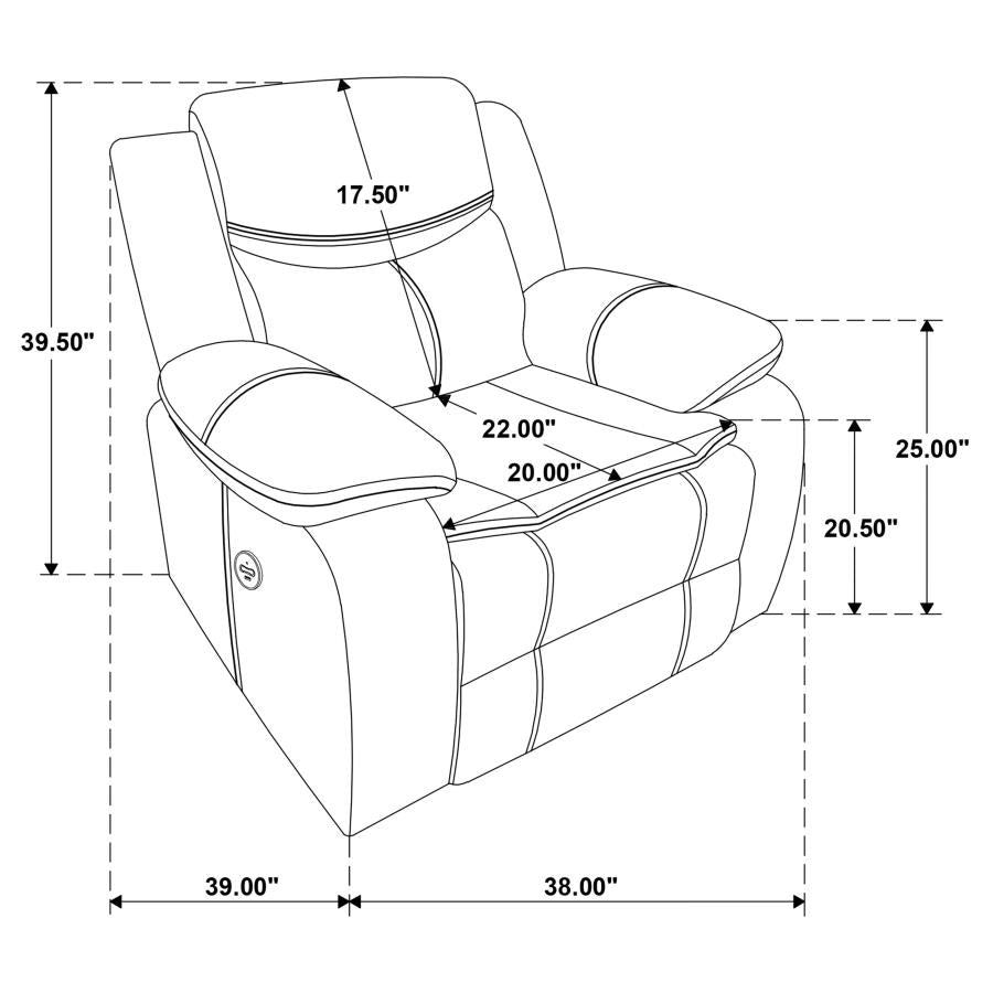 Sycamore Upholstered Power Recliner Chair Dark Grey-zoom-10