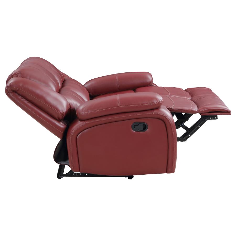 Camila 2-piece Upholstered Reclining Sofa Set Red-11