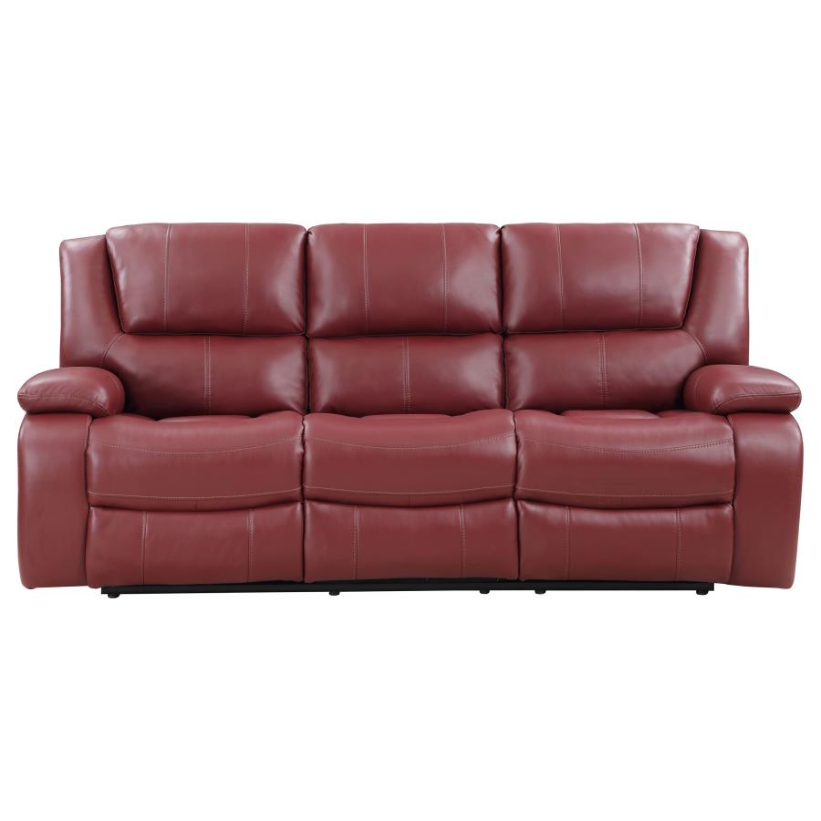 Camila 3-piece Upholstered Reclining Sofa Set Red-5