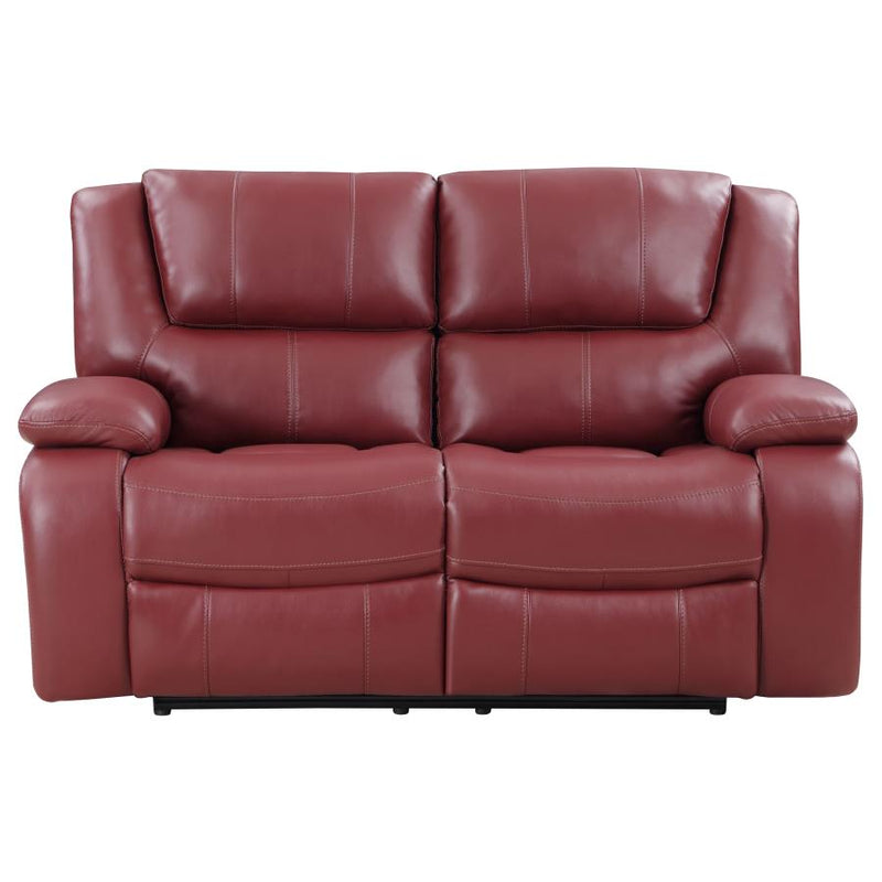 Camila 3-piece Upholstered Reclining Sofa Set Red-zoom-