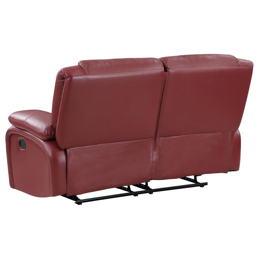 Camila 3-piece Upholstered Reclining Sofa Set Red-zoom-10