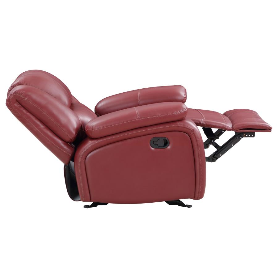Camila 3-piece Upholstered Reclining Sofa Set Red-15