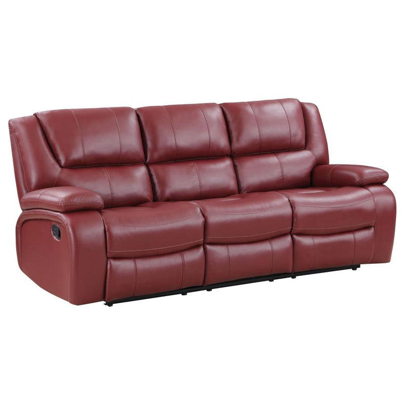 Camila Upholstered Motion Reclining Sofa Red-zoom-