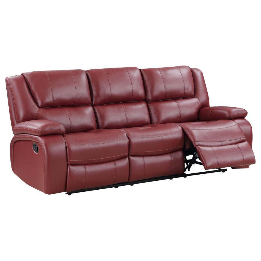 Camila Upholstered Motion Reclining Sofa Red-1