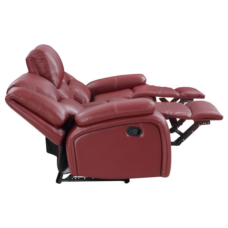 Camila Upholstered Motion Reclining Sofa Red-zoom-7
